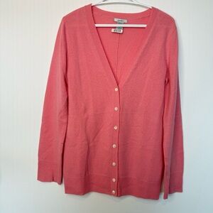 Gap Cashmere Long Cardigan Sweater in salmon pink size M